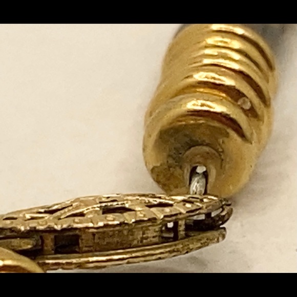 Vintage 18KGF leopard skin jasper & black onyx gemstone beaded choker necklace - Picture 5 of 9